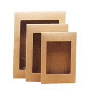10 Pack Kraft Paper Boxes with Window Disposable Cardboard Gift Catering Trays - 20X15X5CM V528-PACKINGBO-LARGE-162249