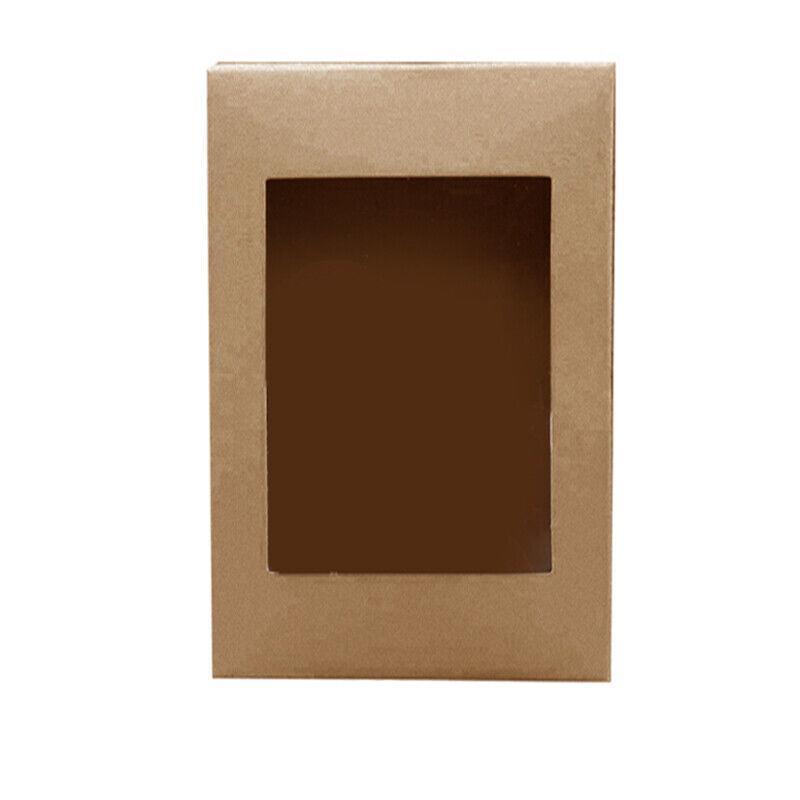 10 Pack Kraft Paper Boxes with Window Disposable Cardboard Gift Catering Trays - 20X15X5CM V528-PACKINGBO-LARGE-162249