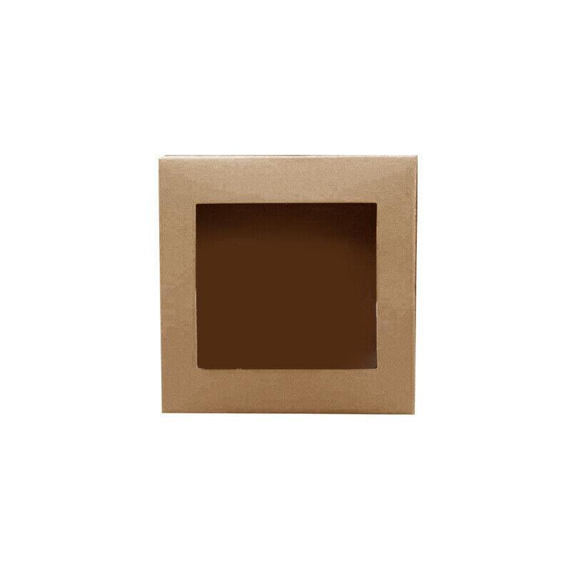 10 Pack Kraft Paper Boxes with Window Disposable Cardboard Gift Catering Trays - 20X15X5CM V528-PACKINGBO-LARGE-162249