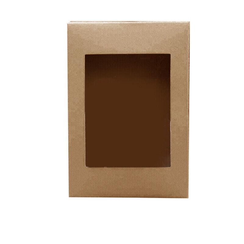 10 Pack Kraft Paper Boxes with Window Disposable Cardboard Gift Catering Trays - 20X15X5CM V528-PACKINGBO-LARGE-162249