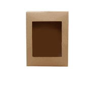 10 Pack Kraft Paper Boxes with Window Disposable Cardboard Gift Catering Trays - 20X15X5CM V528-PACKINGBO-LARGE-162249