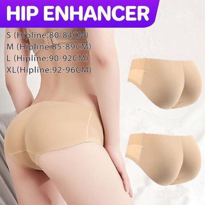 Beige Seamless Padded Butt Lifter Briefs Hip Enhancer Underwear for Women - XL ( Hipline:92-96cm ) V528-PADDEDBUTT-BEIGE-L-744216