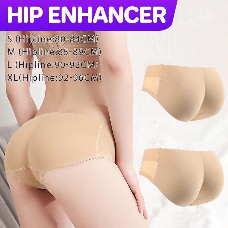 Beige Seamless Padded Butt Lifter Briefs Hip Enhancer Underwear for Women - S ( Hipline:80-84cm ) V528-PADDEDBUTT-BEIGE-S-659388