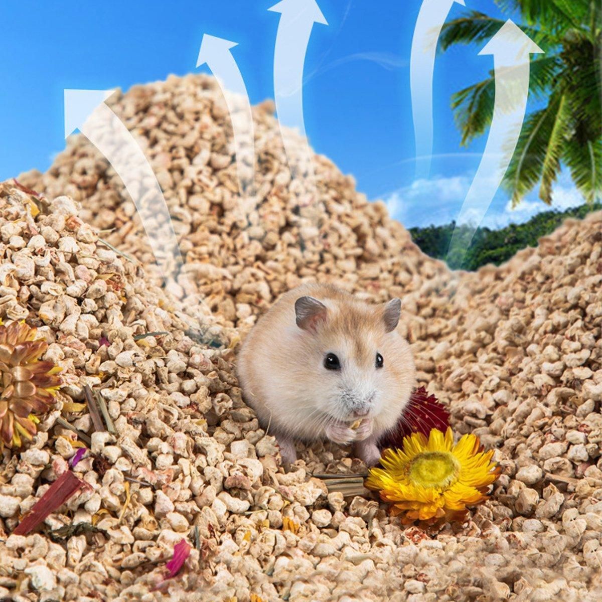 Plants Corncob Bedding Nest Pad for Hamster Rabbit Hedgehog Small Pet Supplies - Flower And Grass Corn Cob V528-PADDING-HC-820304