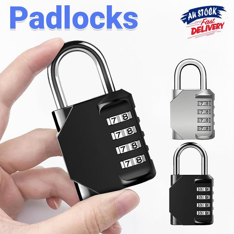 4 Digit Combination Padlock Waterproof Outdoor Number Lock for Gate Locker Toolbox - Black V528-PADLOCKS-BLACK-977840