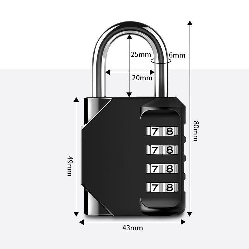 4 Digit Combination Padlock Waterproof Outdoor Number Lock for Gate Locker Toolbox - Black V528-PADLOCKS-BLACK-977840