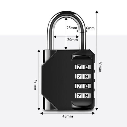 4 Digit Combination Padlock Waterproof Outdoor Number Lock for Gate Locker Toolbox - Black V528-PADLOCKS-BLACK-977840