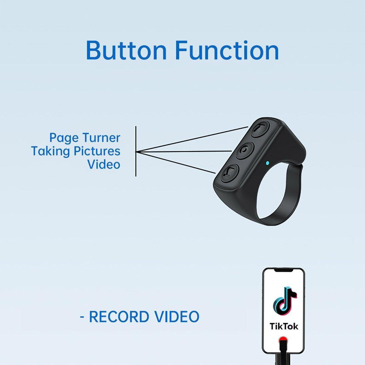 Remote Control Page Turner Ring for Kindle Novel Page Turning Bluetooth E-Reader V528-PAGETURNER-BLACK-435913