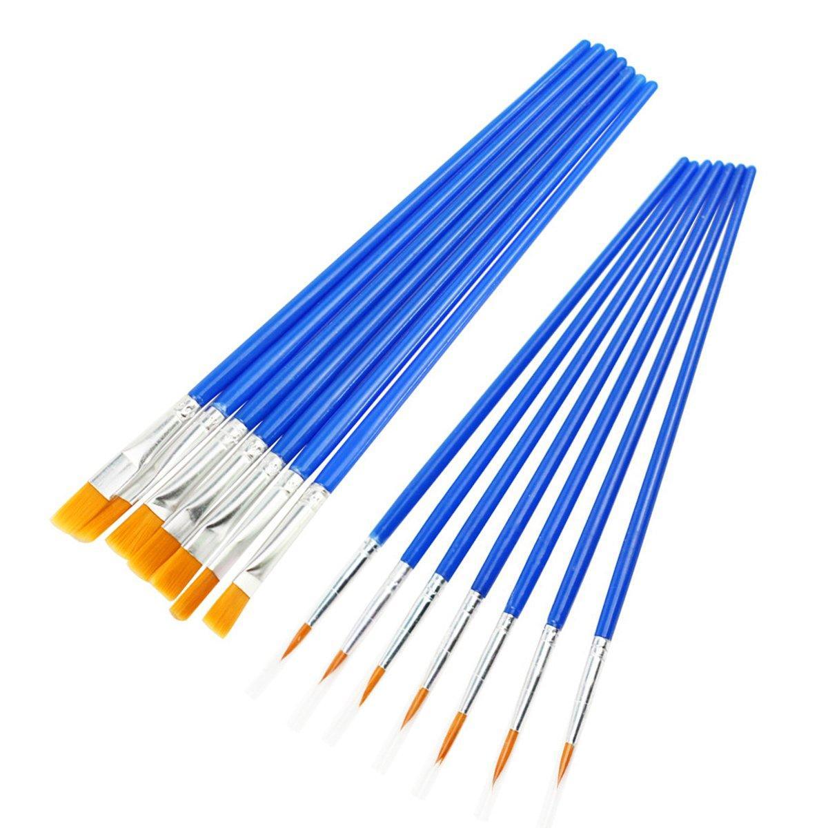 50/100PCS Plastic Flat Tip Hook Line Brushes for DIY Ceramics and Watercolor Painting - 100PCS Mixed V528-PAINTBRUSH-TINE-FLAT-100PCS-620399