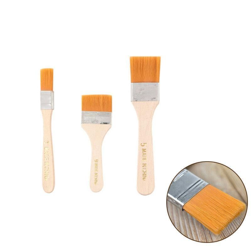 3Pack Art Brushes Flat Paint Set Drawing Painting Wooden Handle Craft V528-PAINTINGBRUSH-3PCS-601448