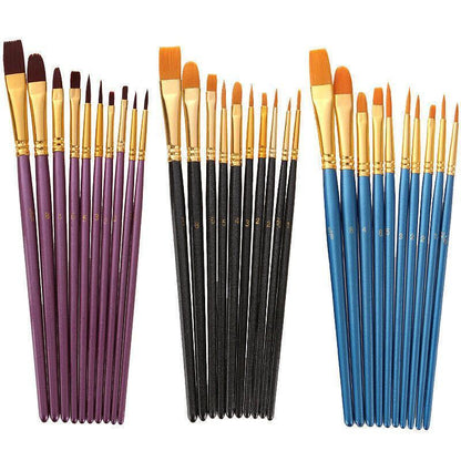 10pcs Artist Paint Brush Set Acrylic Oil Watercolour Gouache Painting Supplies - Black V528-PAINTPENBLACK165523