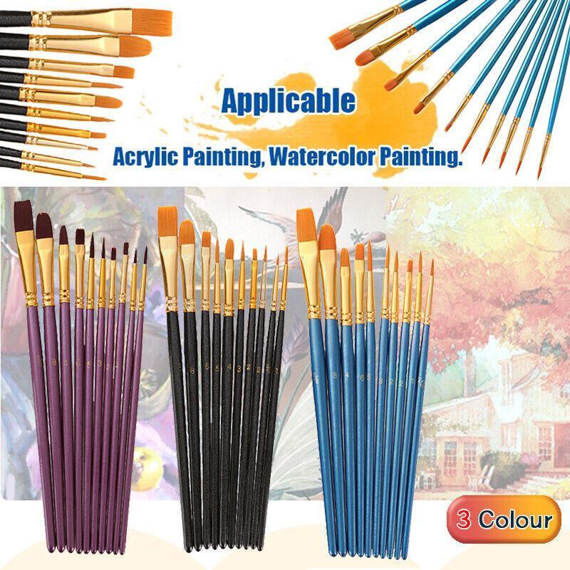 10pcs Artist Paint Brush Set Acrylic Oil Watercolour Gouache Painting Supplies - Blue V528-PAINTPENBLUE166843