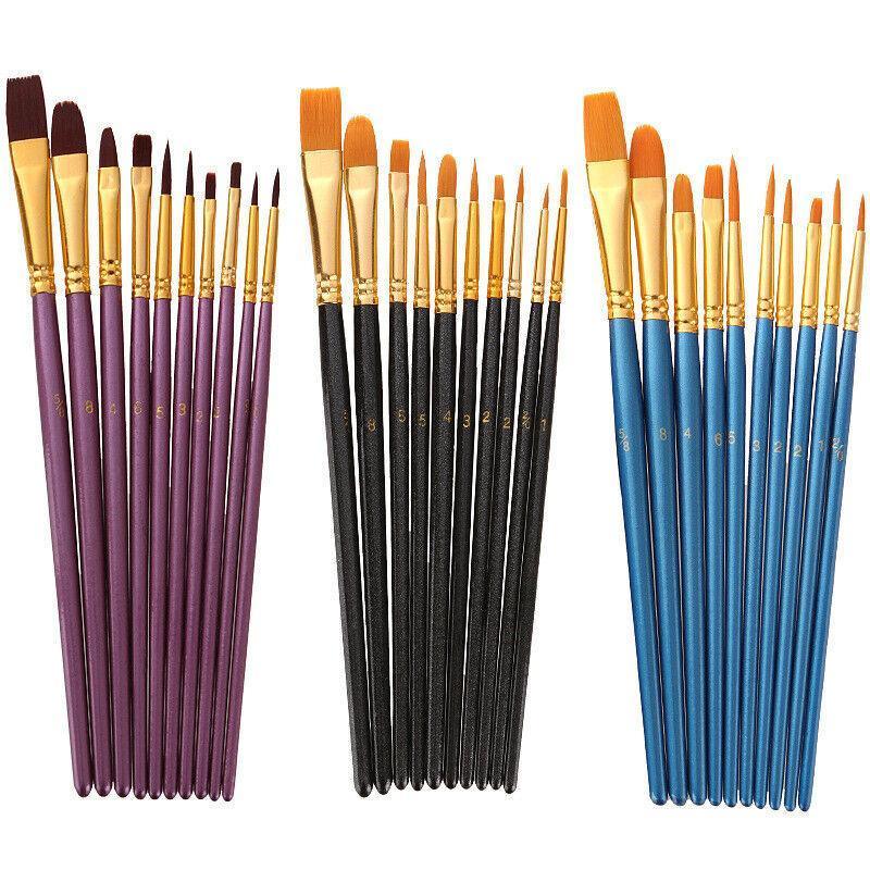 10pcs Artist Paint Brush Set Acrylic Oil Watercolour Gouache Painting Supplies - Blue V528-PAINTPENBLUE166843