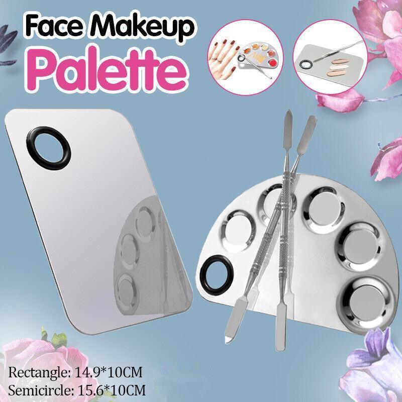Stainless Steel Cosmetic Face Makeup Palette Spatula Foundation Mixing Tool - Semicircle V528-PALETTE-SEMICIRCLE-16806
