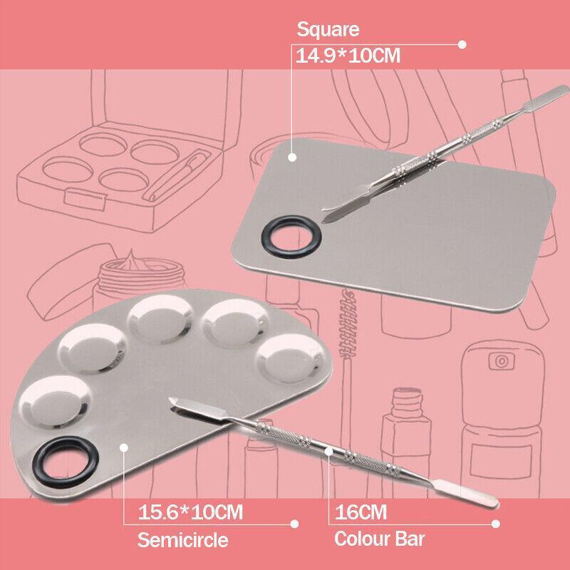 Stainless Steel Cosmetic Face Makeup Palette Spatula Foundation Mixing Tool - Semicircle V528-PALETTE-SEMICIRCLE-16806