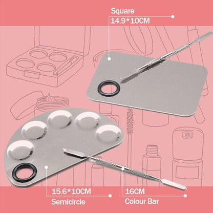 Stainless Steel Cosmetic Face Makeup Palette Spatula Foundation Mixing Tool - Semicircle V528-PALETTE-SEMICIRCLE-16806