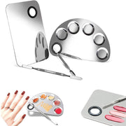 Stainless Steel Cosmetic Face Makeup Palette Spatula Foundation Mixing Tool - Semicircle V528-PALETTE-SEMICIRCLE-16806