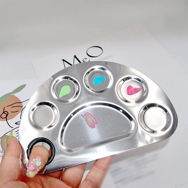 Stainless Steel Cosmetic Face Makeup Palette Spatula Foundation Mixing Tool - Semicircle V528-PALETTE-SEMICIRCLE-16806