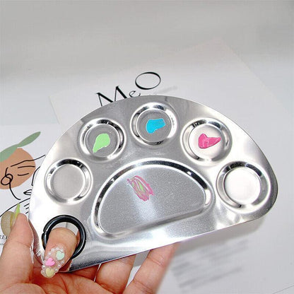 Stainless Steel Cosmetic Face Makeup Palette Spatula Foundation Mixing Tool - Semicircle V528-PALETTE-SEMICIRCLE-16806