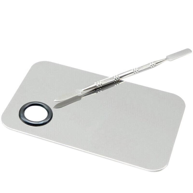 Stainless Steel Cosmetic Face Makeup Palette Spatula Foundation Mixing Tool - Semicircle V528-PALETTE-SEMICIRCLE-16806