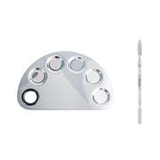 Stainless Steel Cosmetic Face Makeup Palette Spatula Foundation Mixing Tool - Semicircle V528-PALETTE-SEMICIRCLE-16806