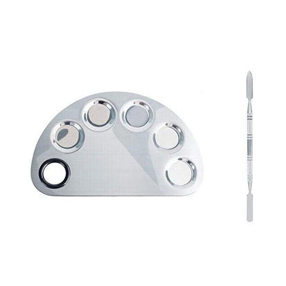 Stainless Steel Cosmetic Face Makeup Palette Spatula Foundation Mixing Tool - Semicircle V528-PALETTE-SEMICIRCLE-16806