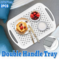 2PCS Rectangular Serving Tray Double Handle Non Slip TPR Kitchen Display Plate V528-PALLET-2PCS-726584