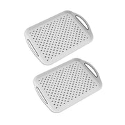 2PCS Rectangular Serving Tray Double Handle Non Slip TPR Kitchen Display Plate V528-PALLET-2PCS-726584