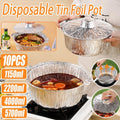 10PCS Duty Aluminum Foil Pots for Hotpot Camping Picnic Tinfoil field cutlery - 4000ml V528-PAN-10PCS-4000ML-173277