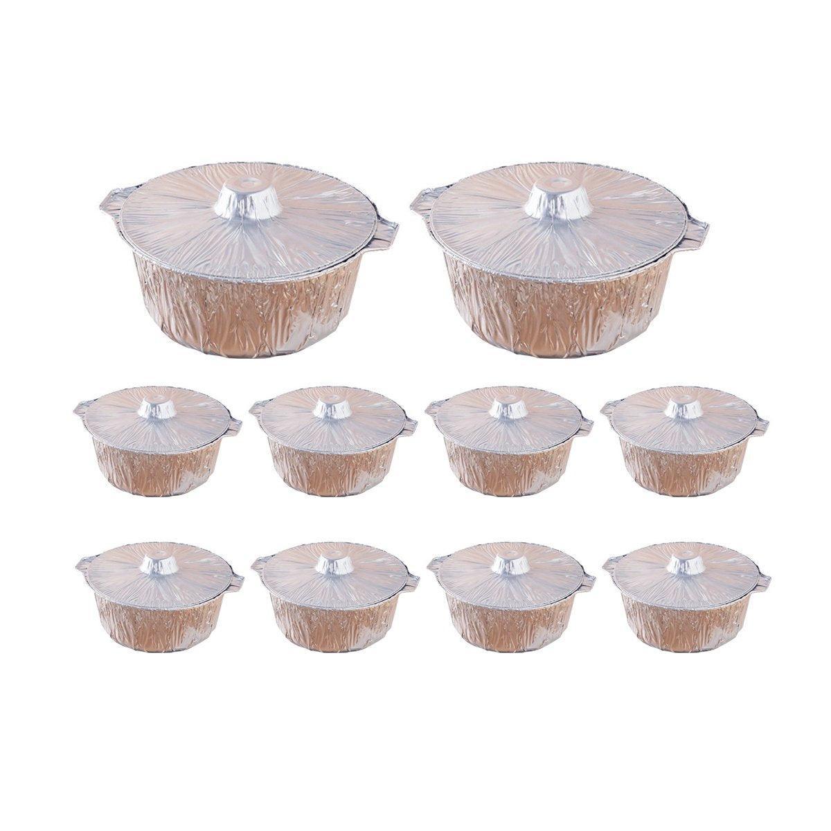 10PCS Duty Aluminum Foil Pots for Hotpot Camping Picnic Tinfoil field cutlery - 4000ml V528-PAN-10PCS-4000ML-173277