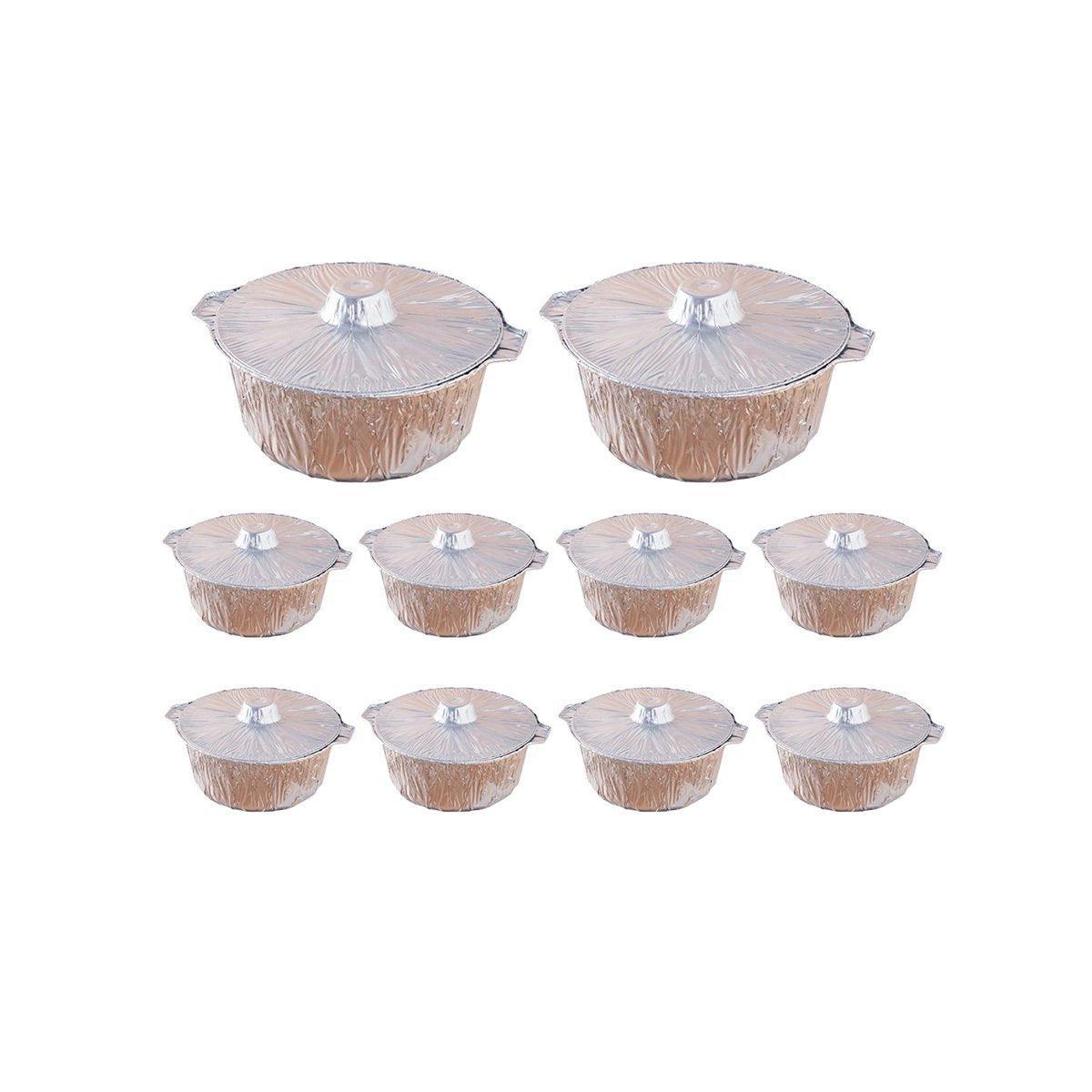 10PCS Duty Aluminum Foil Pots for Hotpot Camping Picnic Tinfoil field cutlery - 4000ml V528-PAN-10PCS-4000ML-173277