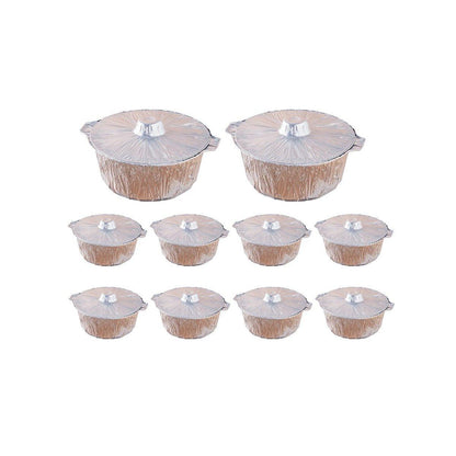 10PCS Duty Aluminum Foil Pots for Hotpot Camping Picnic Tinfoil field cutlery - 4000ml V528-PAN-10PCS-4000ML-173277