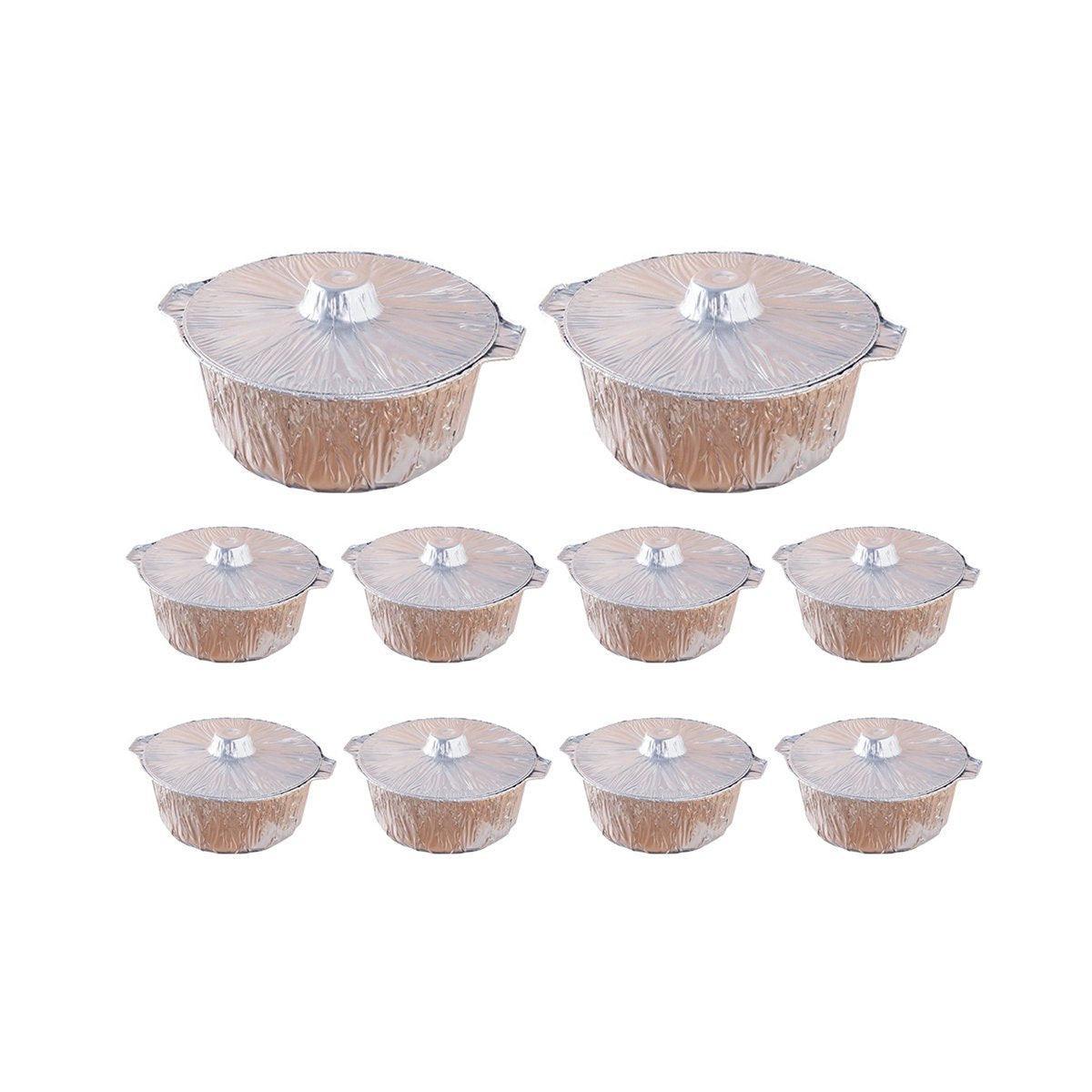10PCS Duty Aluminum Foil Pots for Hotpot Camping Picnic Tinfoil field cutlery - 4000ml V528-PAN-10PCS-4000ML-173277