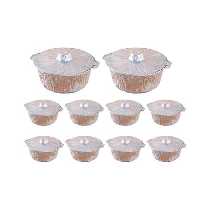 10PCS Duty Aluminum Foil Pots for Hotpot Camping Picnic Tinfoil field cutlery - 4000ml V528-PAN-10PCS-4000ML-173277