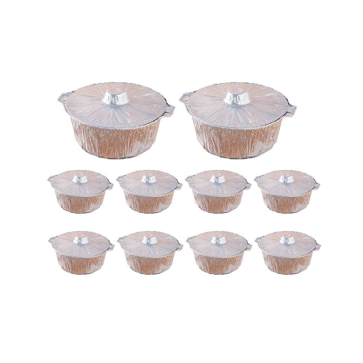 10PCS Duty Aluminum Foil Pots for Hotpot Camping Picnic Tinfoil field cutlery - 4000ml V528-PAN-10PCS-4000ML-173277