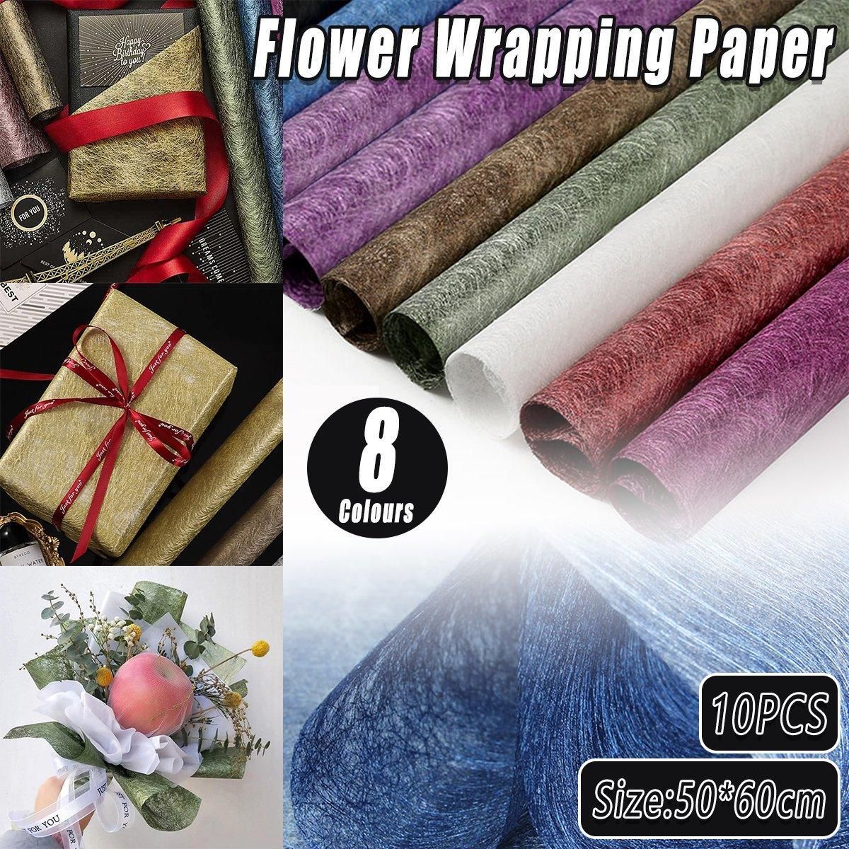 10pcs High Quality Flower Wrapping Paper DIY Bouquet Gift Wrap Floral Supplies - White V528-PAPER-10PCS-WHITE-183222