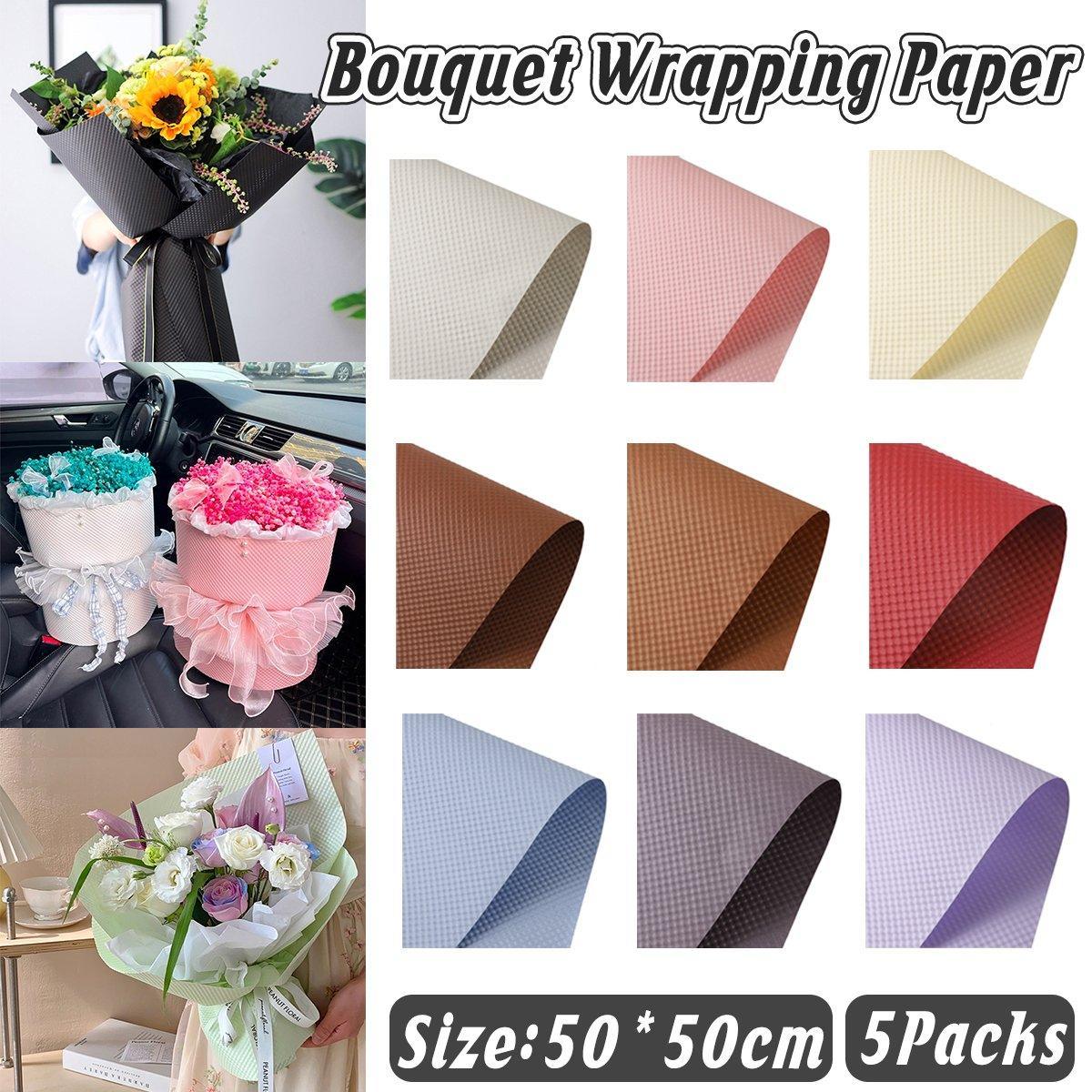 Embossed Paper Convex Flower Wrapping Paper for Floral Shop and Flower Wrapping - White V528-PAPER-5PACKS-WHITE-37512