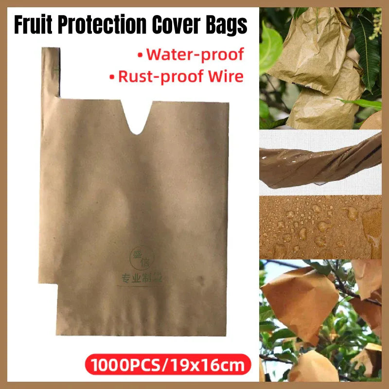 Paper Fruit Bags 100pcs Protective Bagging for Orchard Garden Harvest Storage V528-PAPER-BAG-1000PCS-16-19-638673