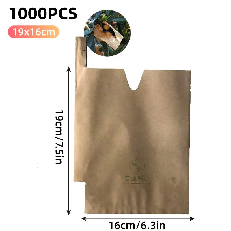 Paper Fruit Bags 100pcs Protective Bagging for Orchard Garden Harvest Storage V528-PAPER-BAG-1000PCS-16-19-638673