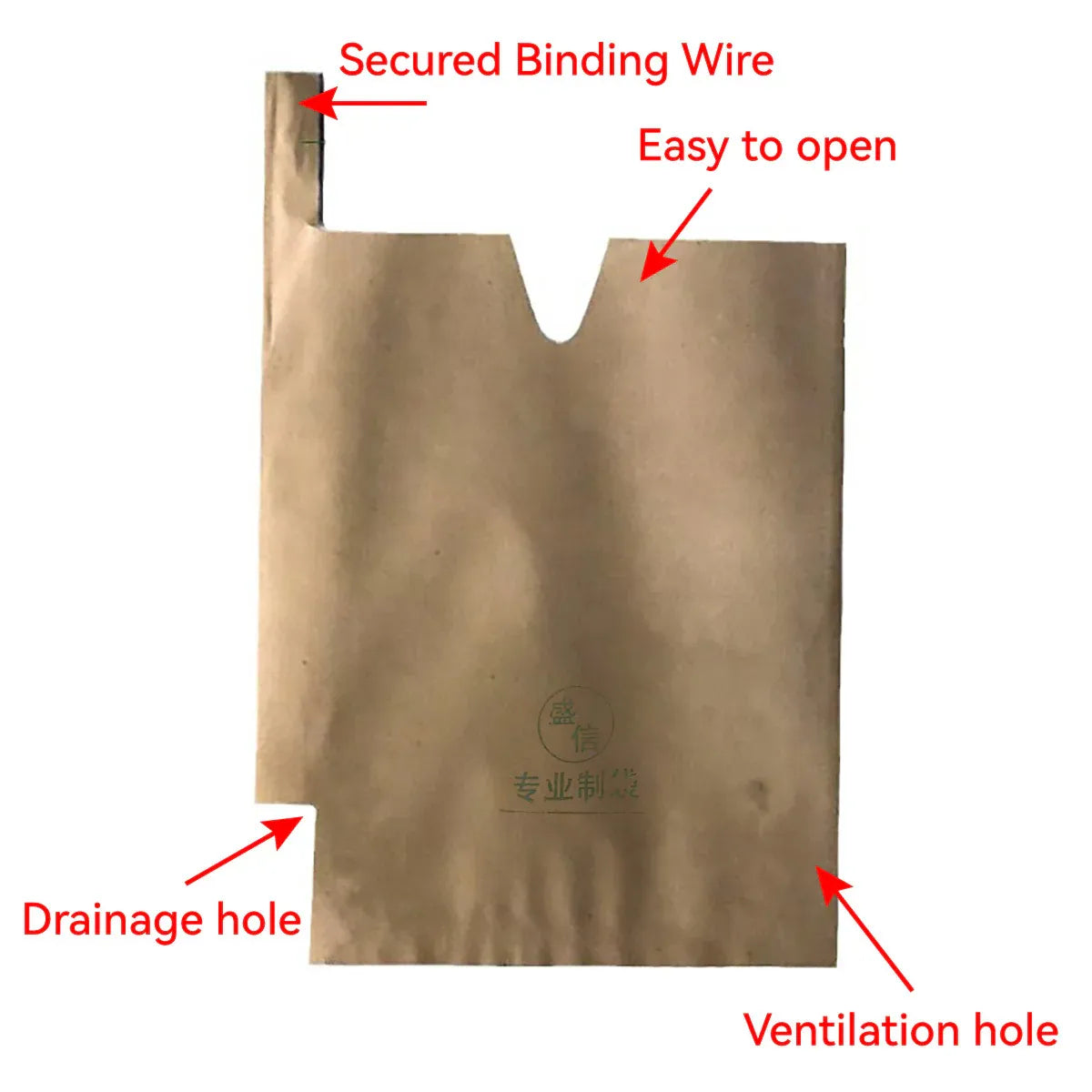 Paper Fruit Bags 100pcs Protective Bagging for Orchard Garden Harvest Storage V528-PAPER-BAG-1000PCS-16-19-638673