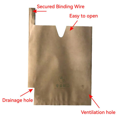 Paper Fruit Bags 100pcs Protective Bagging for Orchard Garden Harvest Storage V528-PAPER-BAG-1000PCS-16-19-638673