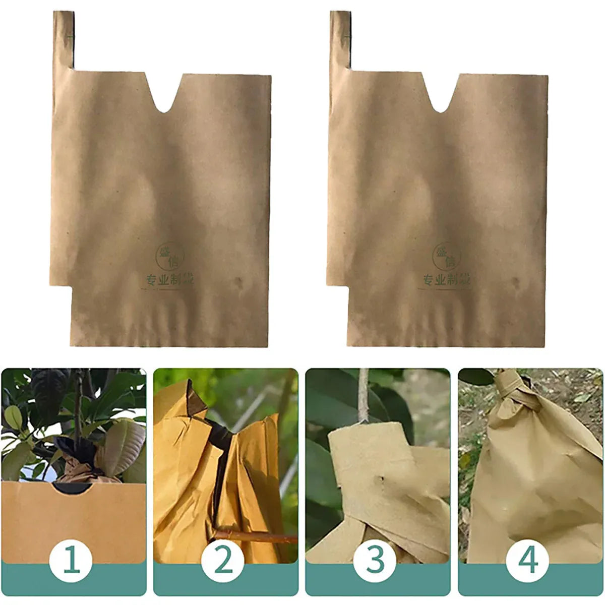Paper Fruit Bags 100pcs Protective Bagging for Orchard Garden Harvest Storage V528-PAPER-BAG-1000PCS-16-19-638673