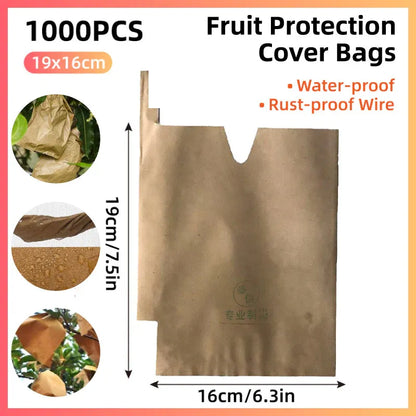 Paper Fruit Bags 100pcs Protective Bagging for Orchard Garden Harvest Storage V528-PAPER-BAG-1000PCS-16-19-638673