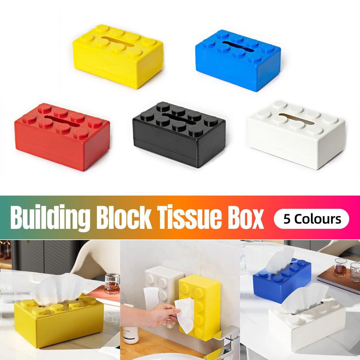 Tissue Box Cover Creative Building Block Cute Napkin Dispenser Holder Home Decor - Blue V528-PAPER-BOX-BLUE-824919