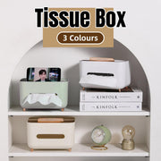 Tissue Box Dispenser Storage Box Napkin Case Remote Control Box Multi-Function - White V528-PAPER-BOX-WHITE-965902