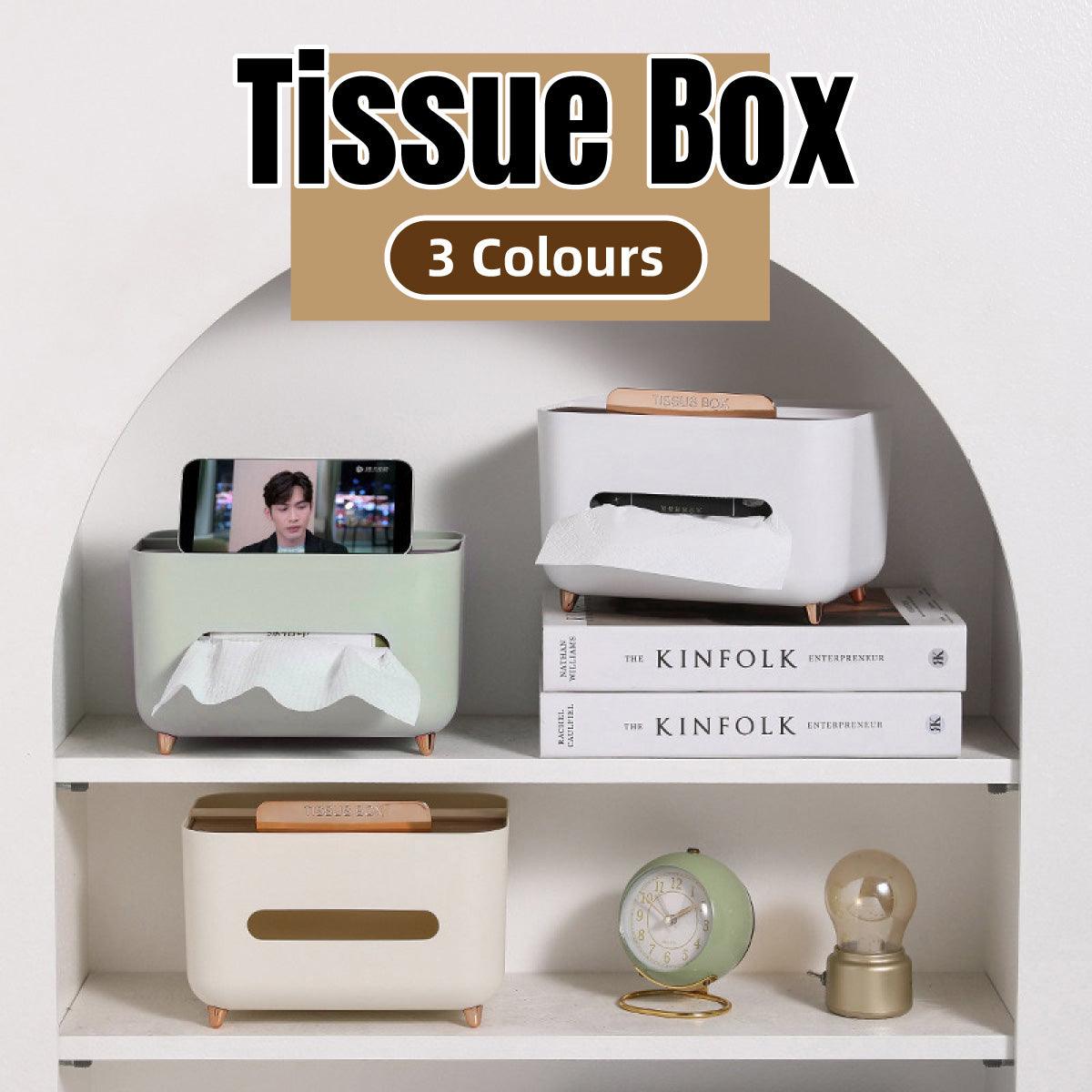 Tissue Box Dispenser Storage Box Napkin Case Remote Control Box Multi-Function - White V528-PAPER-BOX-WHITE-965902