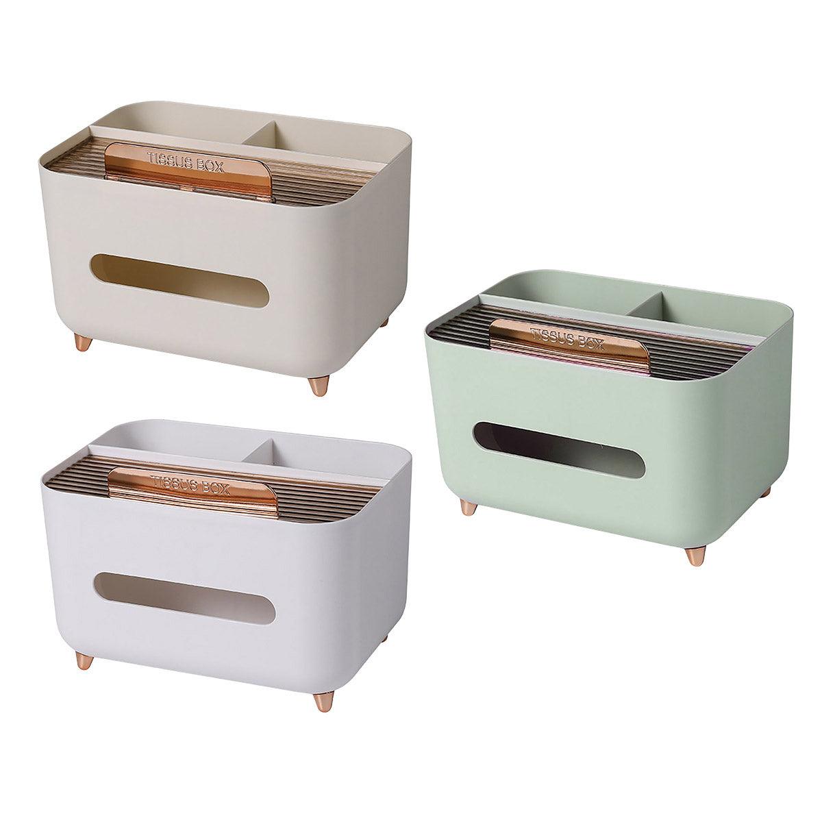 Tissue Box Dispenser Storage Box Napkin Case Remote Control Box Multi-Function - White V528-PAPER-BOX-WHITE-965902