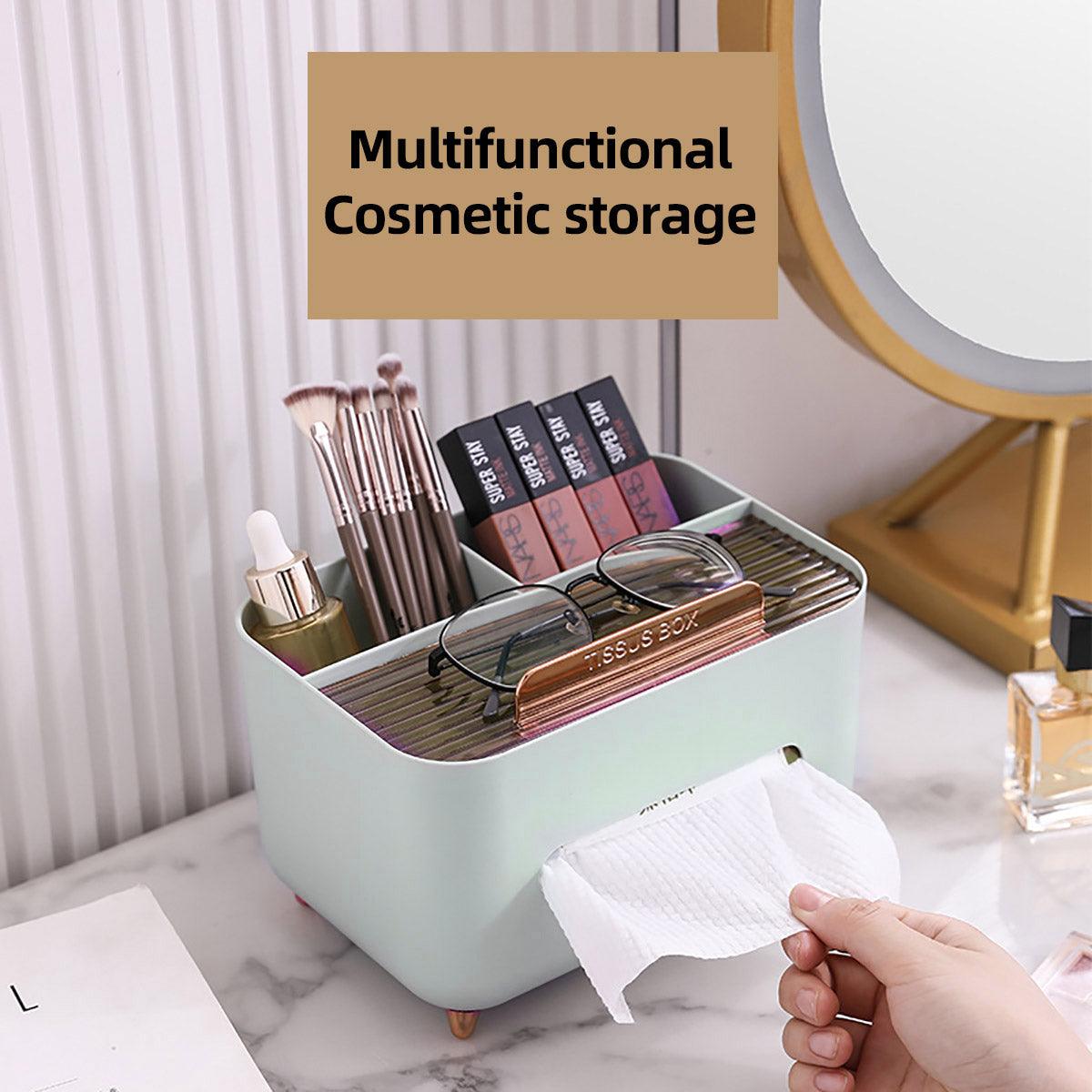 Tissue Box Dispenser Storage Box Napkin Case Remote Control Box Multi-Function - White V528-PAPER-BOX-WHITE-965902