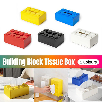 Tissue Box Cover Creative Building Block Cute Napkin Dispenser Holder Home Decor - Yellow V528-PAPER-BOX-YELLOW-211757