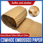 Cowhide Pressure Bubble Paper Roll Shock Absorbing Biodegradable Cushioning Wrap - 28x50m V528-PAPER-BUBBLE-28-50-377979